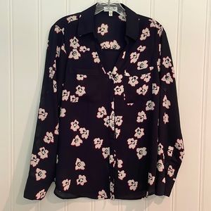 Express portofino shirt size small navy blue